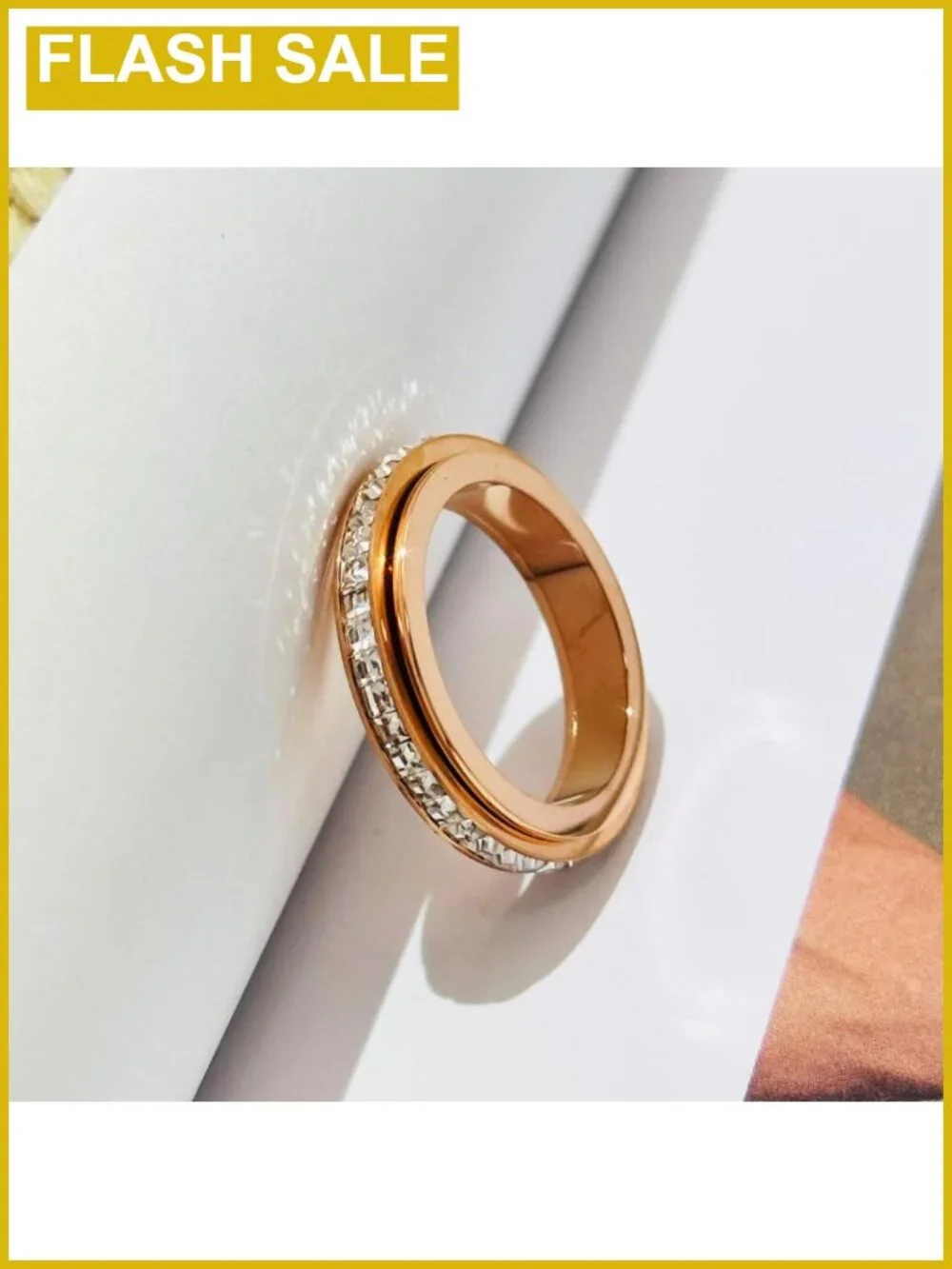 Titanium Steel Anxiety Ring for Women Fidget Spinner Ring Stress Relief Gift
